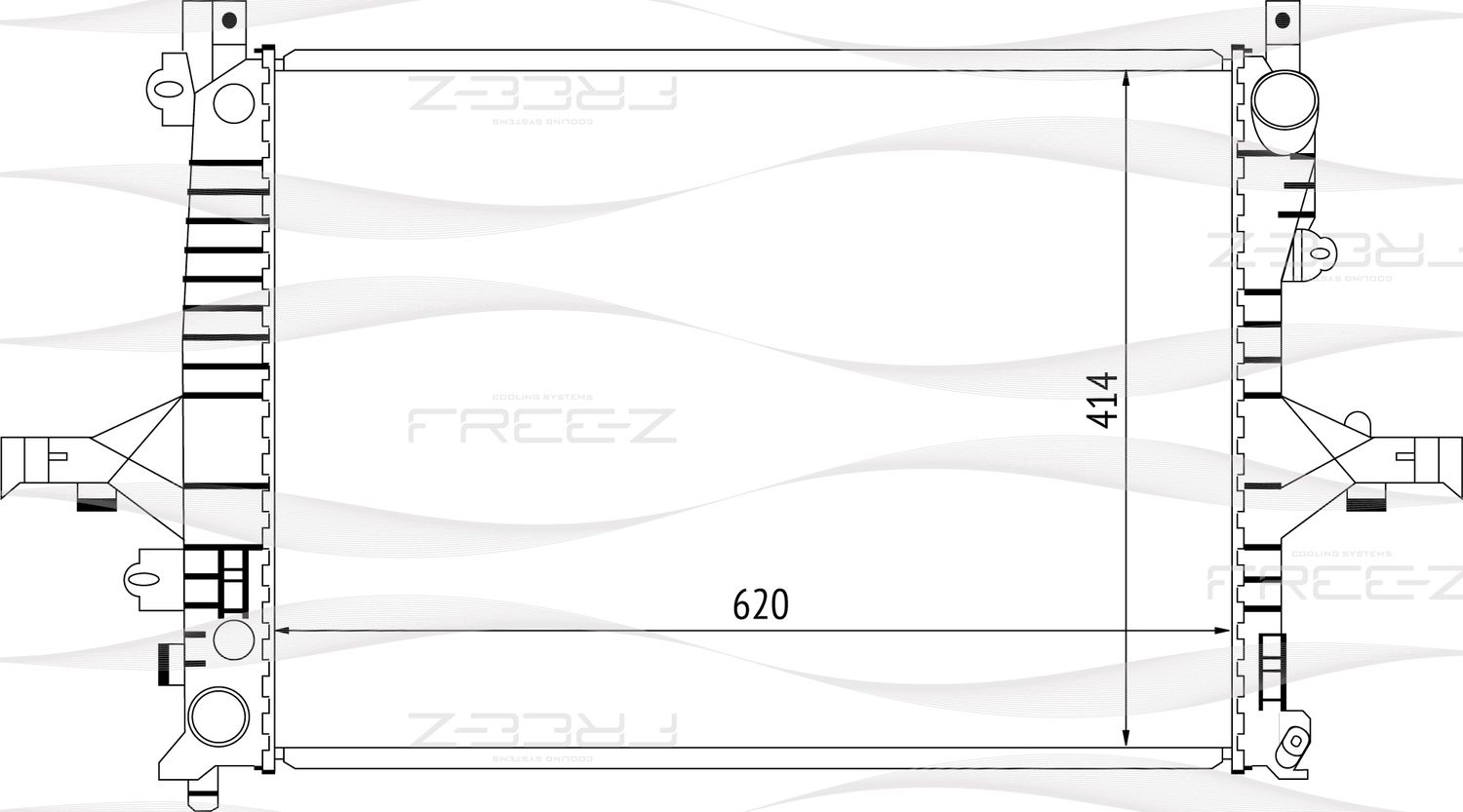 Радиатор VOLVO S60/S80/XC70 97- 2.0-2.5/2.0-2.9/2.4-2.5 AT охлаждения (Free-Z). Артикул KK0214