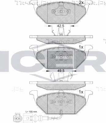 Тормозные колодки Icer передние для SEAT Altea I 2004-2015. Артикул 181349-396