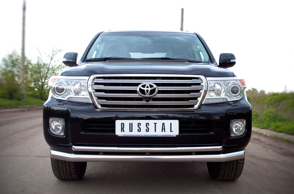 Защита RusStal переднего бампера 76/42 (секции-дуга) для Toyota Land Cruiser 200 2012-2015. Артикул TLCZ-000513