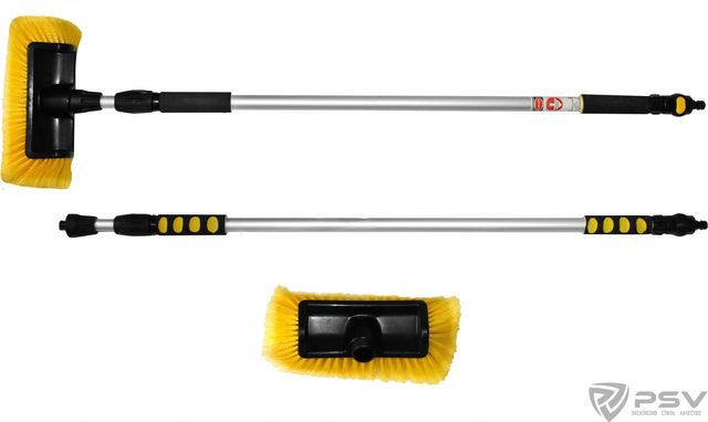 Щетка PSV XST05-J (180°) для мытья, с краном и распушенной щетиной, телескопическая (145-250 см). Артикул 130626