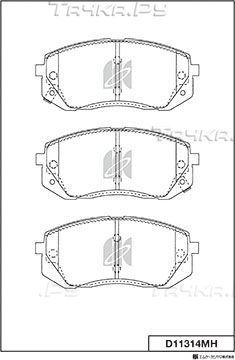 Тормозные колодки MK Kashiyama передние для Kia Optima III 2010-2015. Артикул D11314MH