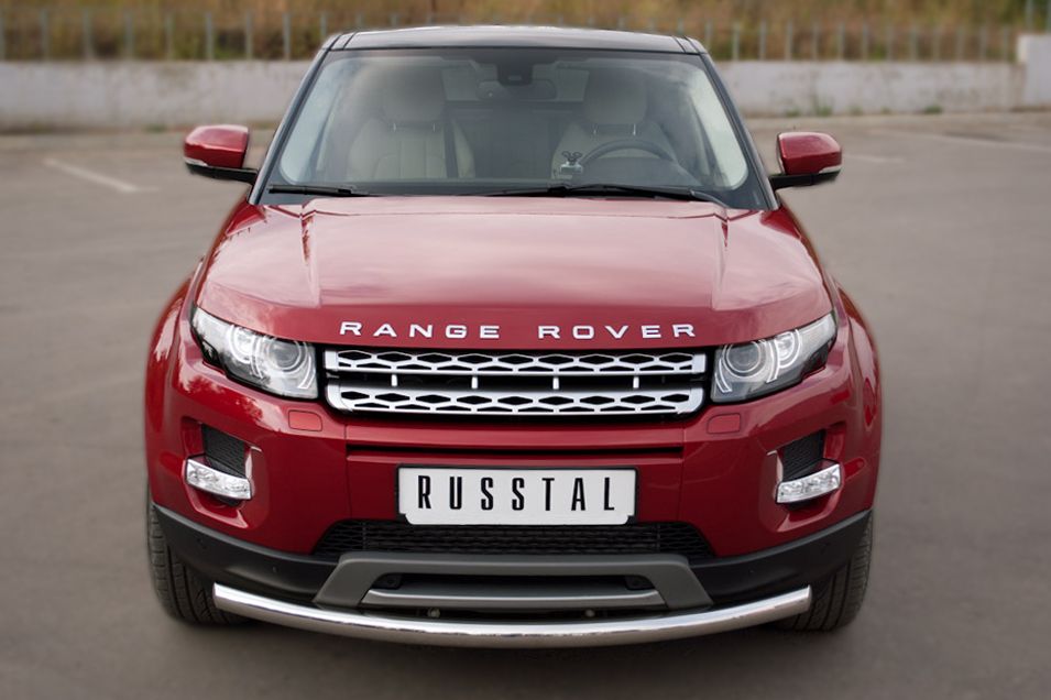 Защита RusStal переднего бампера d63 (дуга) для Land Rover Range Rover Evoque I Prestige, Pure 2011-2018. Артикул REPZ-000800