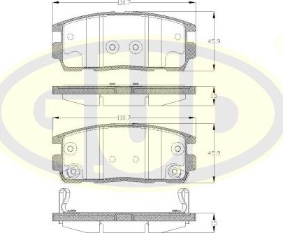 Тормозные колодки G.U.D.. Артикул GBP880169