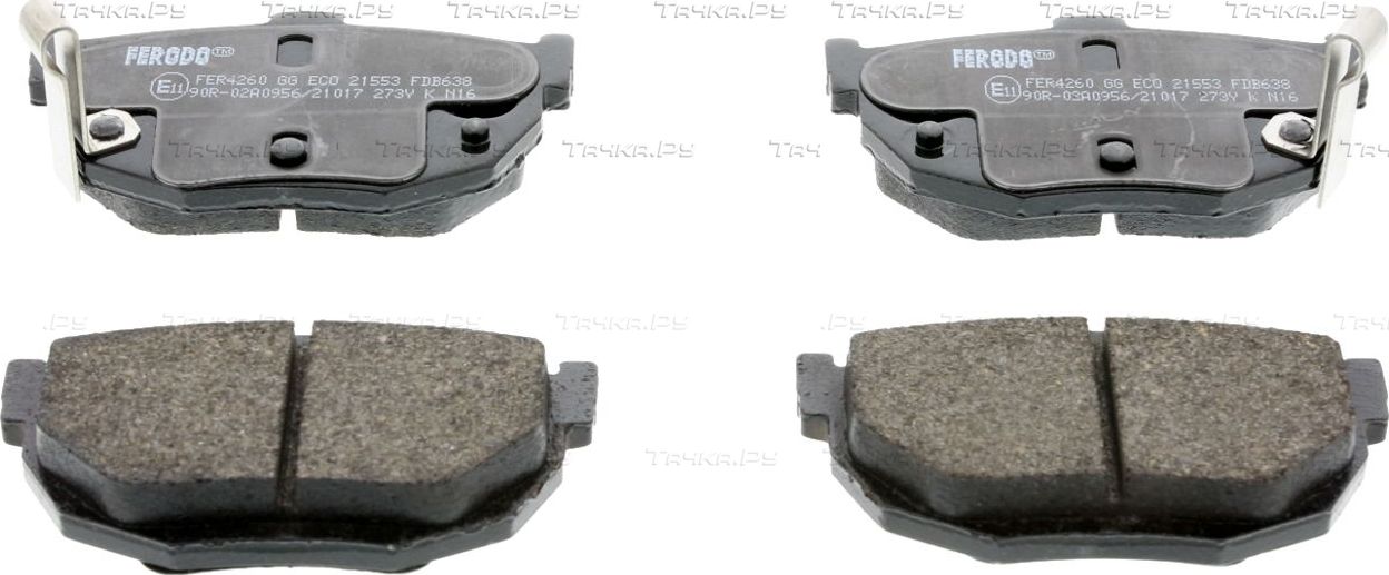 Тормозные колодки Ferodo Premier Eco Friction задние для Hyundai Coupe II (GK) 2001-2009. Артикул FDB638