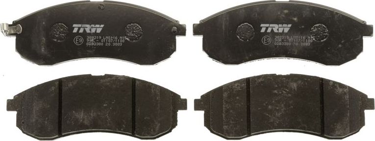 Тормозные колодки TRW COTEC. Артикул GDB3380