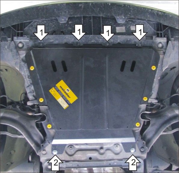 Защита Мотодор для картера, КПП Renault Kangoo II 2008-2026. Артикул 01729