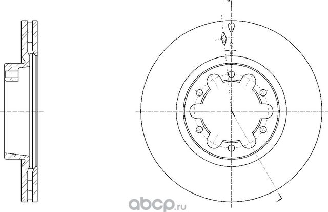 Диск тормозной вентилируемый (G-Brake). Артикул GR32265