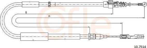 Трос ручника (тросик ручного тормоза) Cofle. Артикул 10.7514