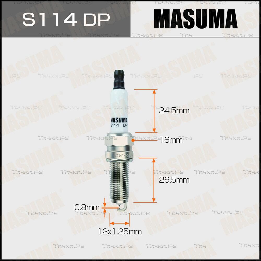 Свеча зажигания MASUMA DOUBLE PLATINUM (PLKR7B8E). Артикул S114DP
