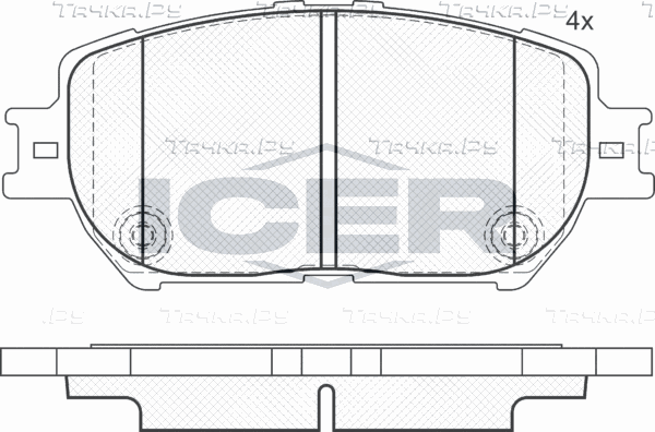 Тормозные колодки Icer передние для Toyota ISis I 2004-2014. Артикул 181689