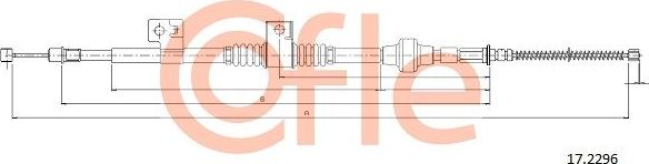 Трос ручника (тросик ручного тормоза) Cofle. Артикул 92.17.2296