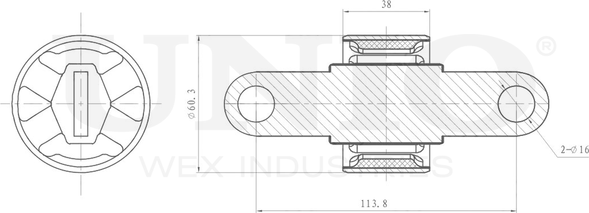 Сайлентблок рычага подвески (Unio). Артикул RMP-20073