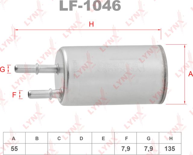 Топливный фильтр LYNXauto для Volvo V40 Cross Country I 2012-2019. Артикул LF-1046