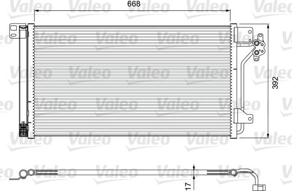 Радиатор кондиционера (конденсатор) Valeo для Volkswagen Multivan T5 2003-2009. Артикул 814015