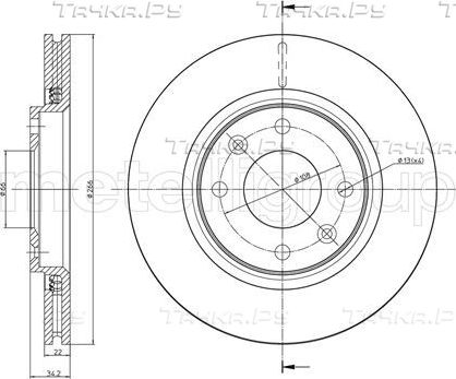 Тормозной диск Trusting передний для Peugeot 1007 2005-2009. Артикул DF666