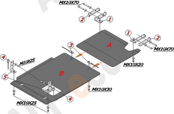Защита Alfeco для раздатки Land Rover Defender 110 2007-2016. Артикул ALF.38.02