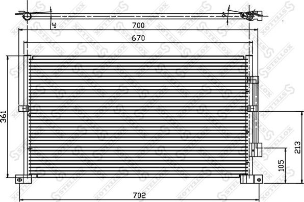 Радиатор кондиционера (конденсатор) Stellox. Артикул 10-45218-SX