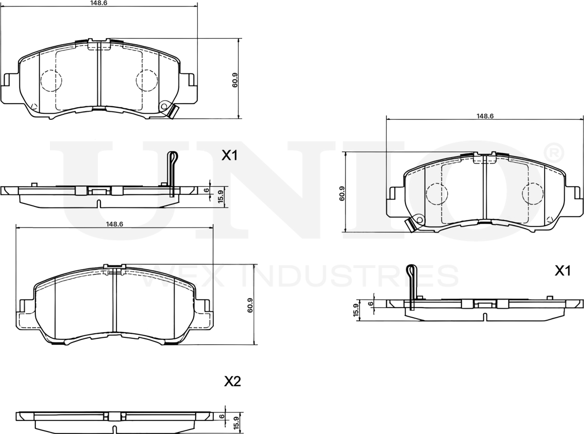 Колодки тормозные диск. передние Mitsubishi Eclipse Cross 17- (Unio). Артикул BRP-20032