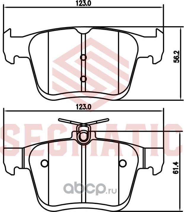 Колодка торм диск зад AUDI A3,Q2,TT,SEAT Ateca,VW Golf-VII,Passat,T-Roc,Touran 1 (Segmatic). Артикул SGBP2761