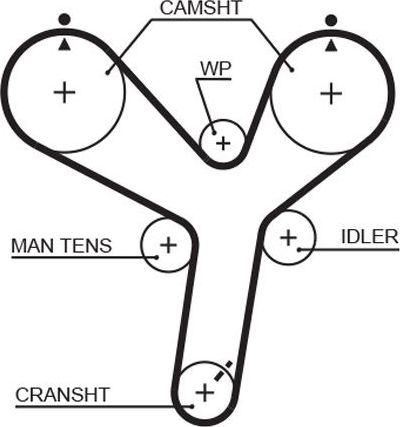 Ремень ГРМ Gates PowerGrip® для Mitsubishi Pajero II 1997-1999. Артикул 5536XS