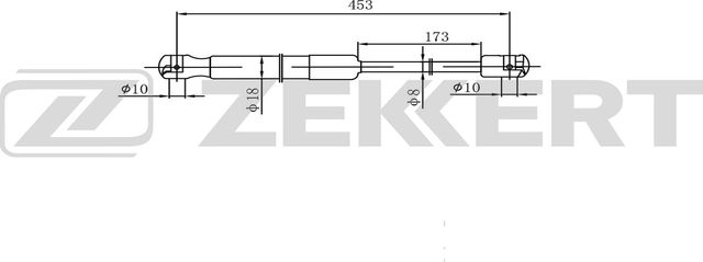 Амортизатор (упор) багажника Zekkert задний правый для Volkswagen Passat B7 2010-2013. Артикул GF-2587