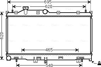 Радиатор охлаждения двигателя AVA. Артикул SU2110