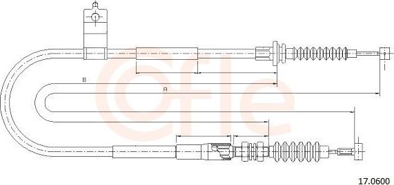 Трос ручника (тросик ручного тормоза) Cofle. Артикул 17.0600