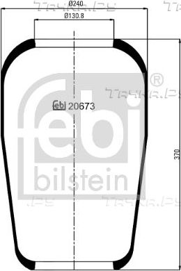 Пневмоподушка (пневморессора) Febi Bilstein для Volvo  FL10 1995-1998. Артикул 20673
