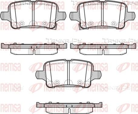 Тормозные колодки Remsa задние для Opel Astra K 2015-2026. Артикул 1628.02