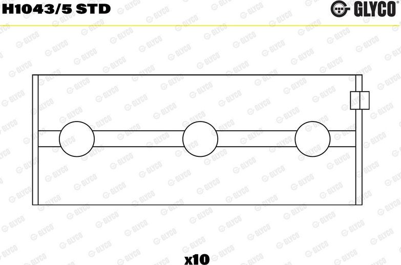 Вкладыши коренные Glyco для Lancia Trevi 1980-1987. Артикул H1043/5 STD