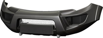 Бампер силовой АВС-Дизайн передний для Mitsubishi L200 V 2015-2018 (кроме компл-и INVITE). БАЗОВЫЙ, без оптики, черный. Артикул ABC.MCCL200.FB.21В