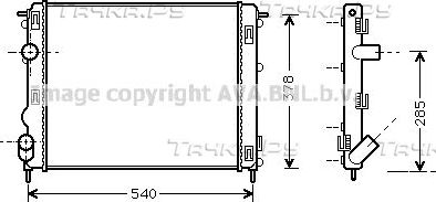 Радиатор охлаждения двигателя AVA для Renault Symbol ll 2008-2014. Артикул RTA2269