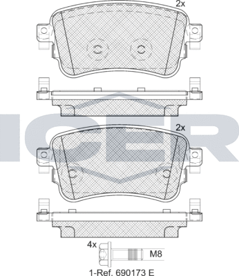 Тормозные колодки Icer. Артикул 182294