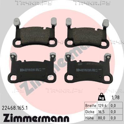 Тормозные колодки Zimmermann задние для Porsche Cayenne III 2017-2026. Артикул 22468.165.1