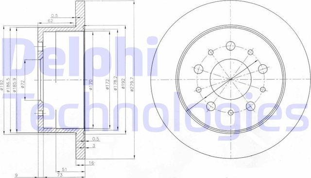 Тормозной диск Delphi. Артикул BG3853