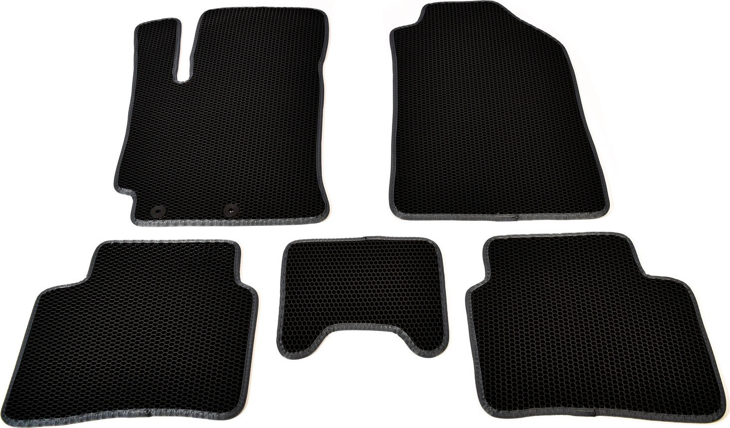 Коврики ТриАВС EVA для салона Kia Rio IV 2017-2026 Черные, серый кант. Артикул TAS2D-1328.01.04