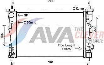 Радиатор охлаждения двигателя AVA ** CLEVER FIT **. Артикул ALA2120