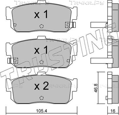Тормозные колодки Trusting задние для Nissan Sunny N14 1990-1995. Артикул 200.1