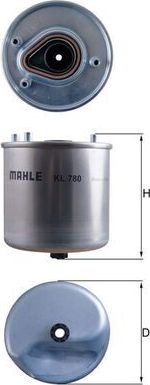 Топливный фильтр Mahle-Knecht. Артикул KL 780