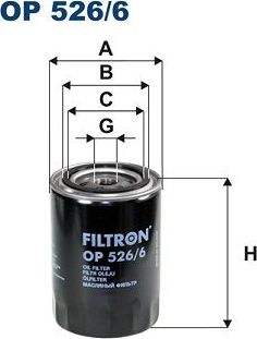 Масляный фильтр Filtron. Артикул OP 526/6