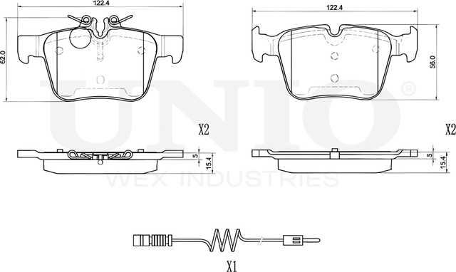 Колодки тормозные дисковые, комплект (Unio). Артикул BRP-20446
