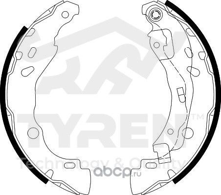 Колодки тормозные барабанные (Tyren). Артикул TYR1413581