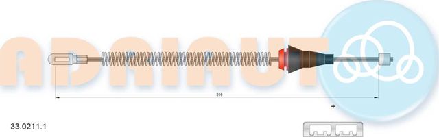 Трос ручника (тросик ручного тормоза) Adriauto задний правый/левый для Opel Tigra B 2004-2010. Артикул 33.0211.1