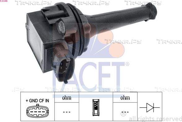 Катушка зажигания Facet OE Equivalent для Volvo XC90 I 2002-2014. Артикул 9.6348
