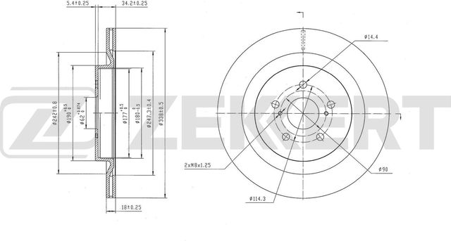 Тормозной диск Zekkert. Артикул BS-7004