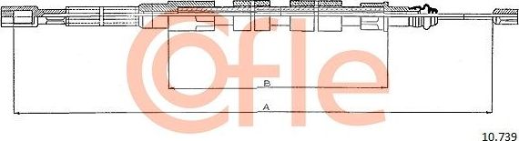 Трос ручника (тросик ручного тормоза) Cofle задний правый/левый для Volkswagen Transporter T3 1979-1992. Артикул 92.10.739