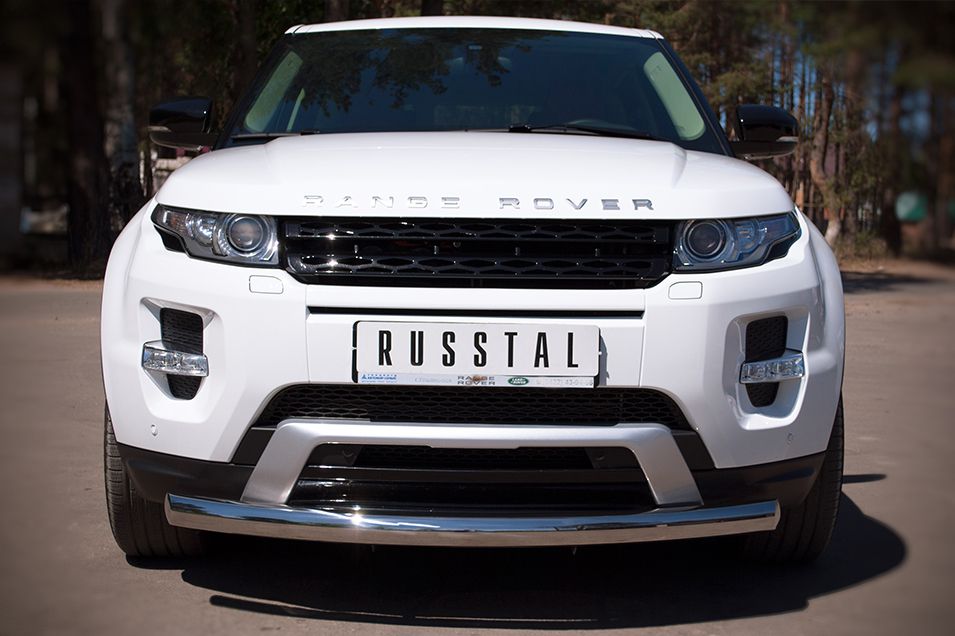 Защита RusStal переднего бампера d76 (дуга) для Land Rover Range Rover Evoque I Dynamic 2011-2018. Артикул REDZ-000655