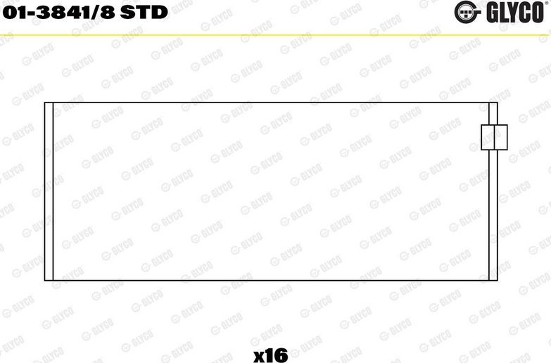 Вкладыши шатунные Glyco. Артикул 01-3841/8 STD