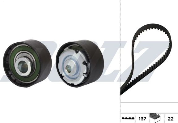 Ремень ГРМ с роликами (комплект) Dolz. Артикул SKD148