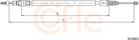 Трос ручника (тросик ручного тормоза) Cofle. Артикул 10.4663